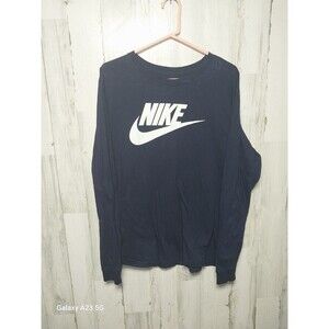 MEN'S NIKE SPORTSWEAR LONG SLEEVE T-SHIRT TOP BLUE NAVY WHITE LARGE